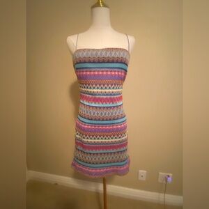 TCEC Colorful Striped Mini Dress